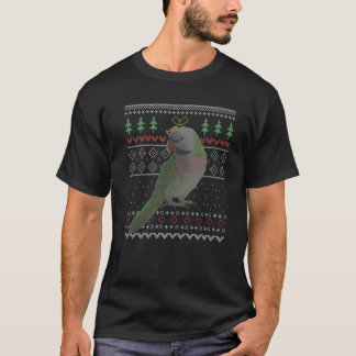 Mustache Parakeet Parrot Bird Ugly Christmas Patte T-Shirt