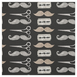 Mustache Pattern-Friseursalon nach Garten Stoff