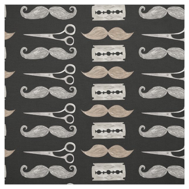 Mustache Pattern-Friseursalon nach Garten Stoff (Muster)