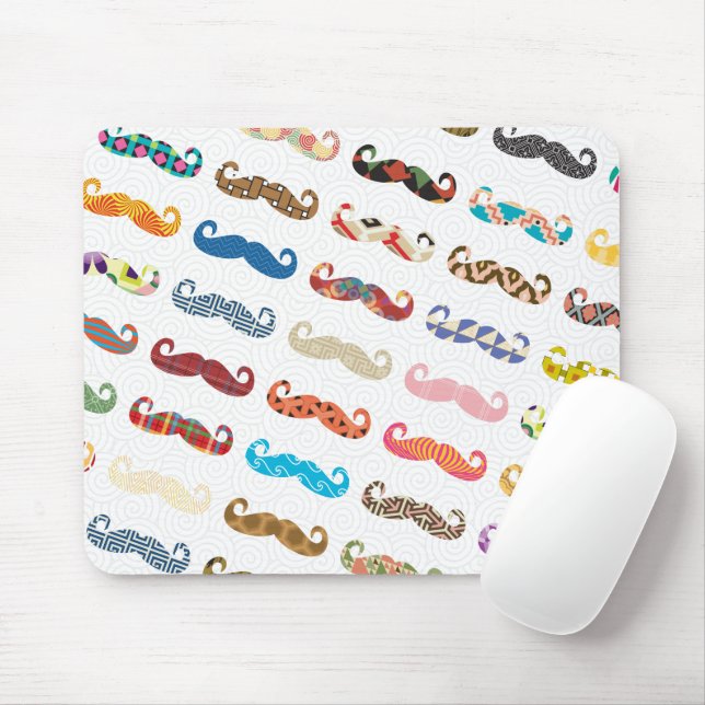 Mustache Pattern Mousepad (Mit Mouse)