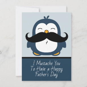 Mustache Penguin Grand Vatertag Blau