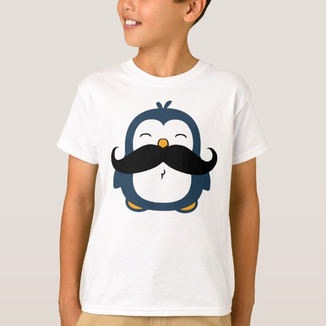 Mustache Penguin T-Shirt (Vorderseite)