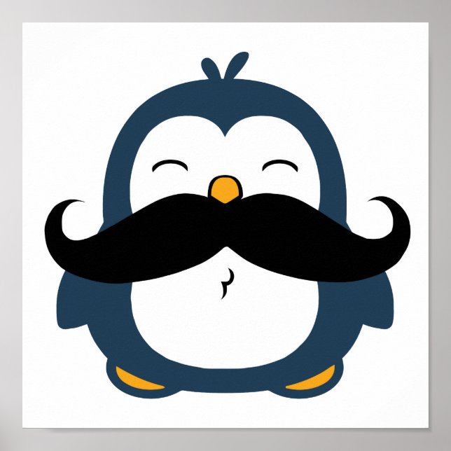 Mustache Penguin Trend Poster (Vorne)
