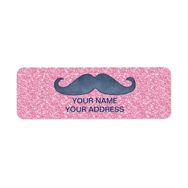 MUSTACHE PINK GLITZER FOTO (Vorne)