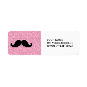 MUSTACHE-PINK-GLITZER MIT MUSTACHSCHWARZ