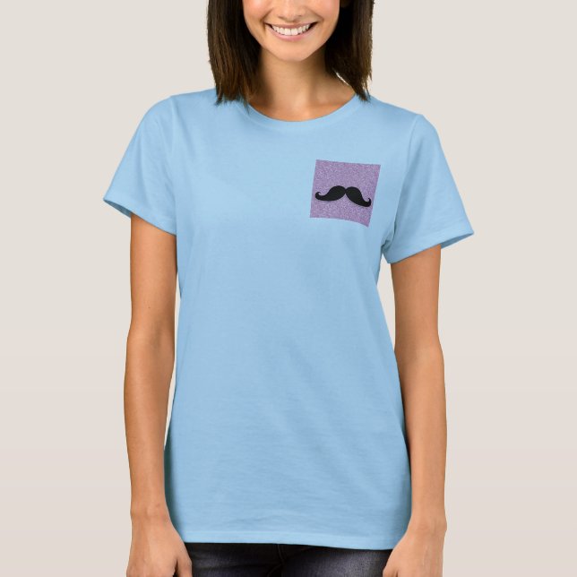 MUSTACHE-PINK-GLITZER MIT MUSTACHSCHWARZ T-Shirt (Vorderseite)