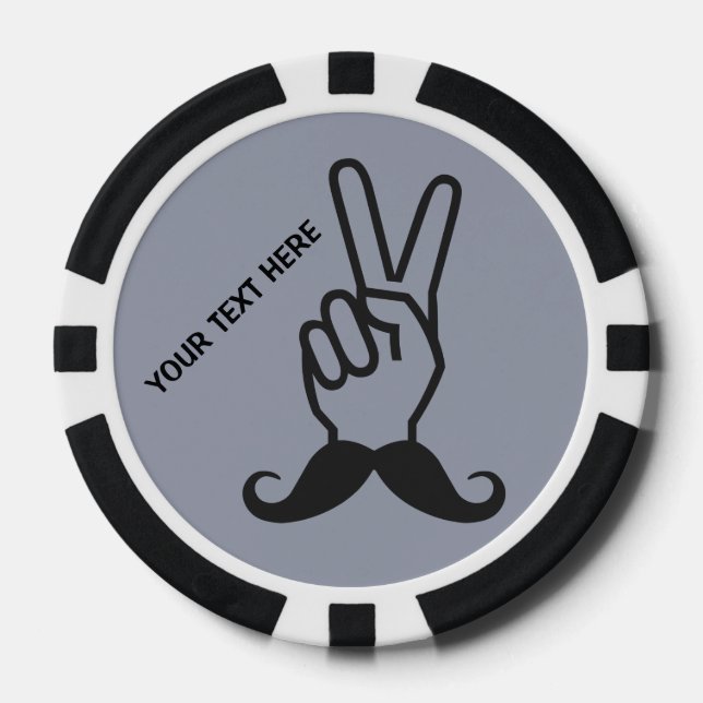 Mustache-Poker-Chips gewinnen Pokerchips (Vorderseite)