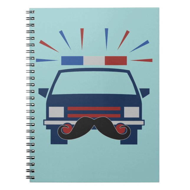 Mustache Police Custom Color Notebook Notizblock (Vorderseite)