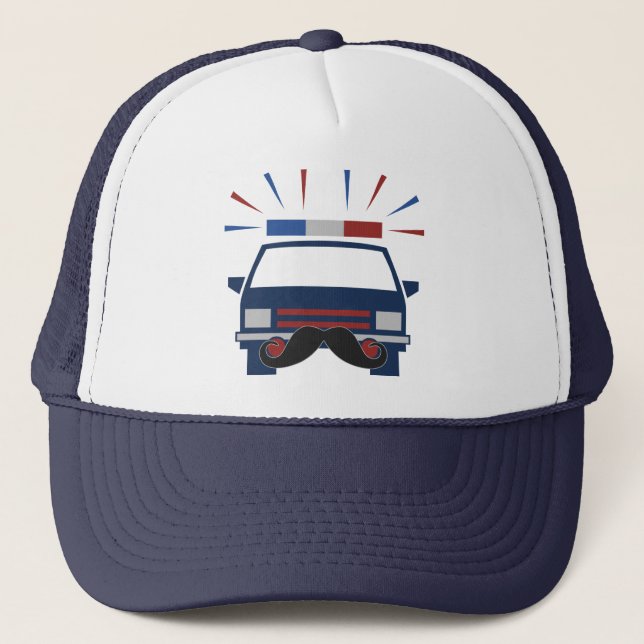 Mustache Police hat - Farbe wählen Truckerkappe (Vorderseite)