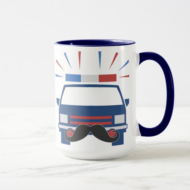 Mustache Police Tasse - wählen Sie Stil & Farbe (Rechts)