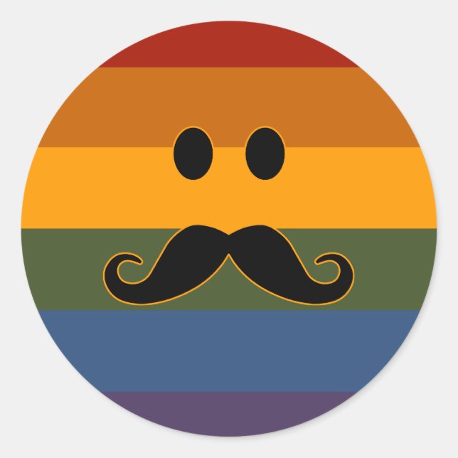 Mustache Pride benutzerdefinierte Aufkleber (Vorderseite)