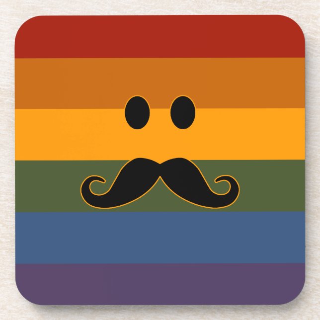 Mustache Pride benutzerdefinierte Untersetzer (Vorderseite)