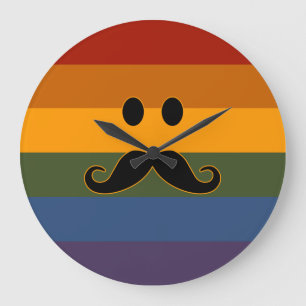 Mustache Pride benutzerdefinierte Wanduhr