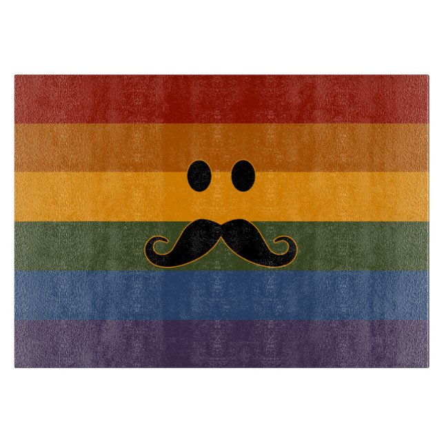 Mustache Pride Schneidebrett (Vorderseite)