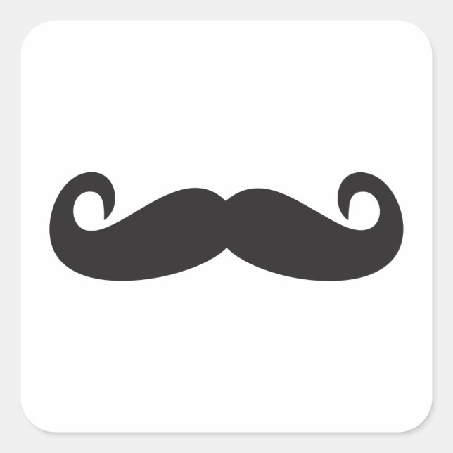Mustache Quadratischer Aufkleber (Vorderseite)