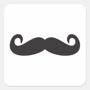 Mustache Quadratischer Aufkleber