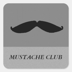 Mustache Quadratischer Aufkleber