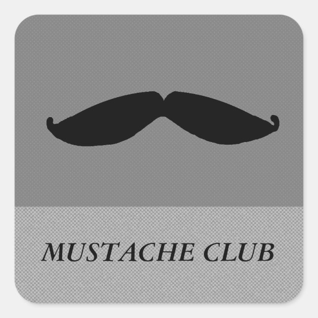 Mustache Quadratischer Aufkleber (Vorderseite)