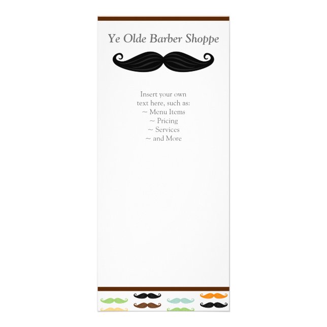 Mustache Rack Card Werbekarte (Vorne)