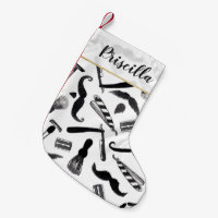 Mustache Razor Shaver Watercolor Barber Pattern