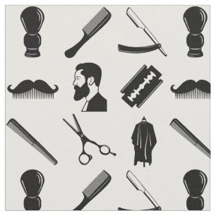 Mustache Razor Shaver Watercolor Frischmuster Stoff