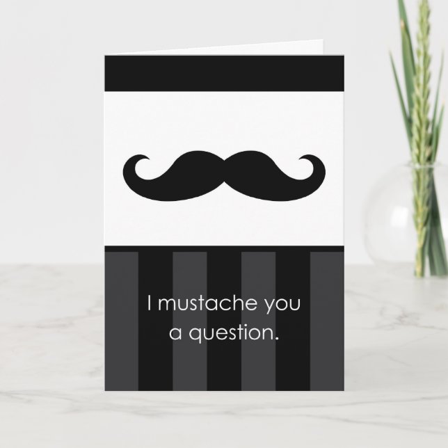 Mustache Request Card für den Trauzeuge einer Hoch Einladung (Vorderseite)