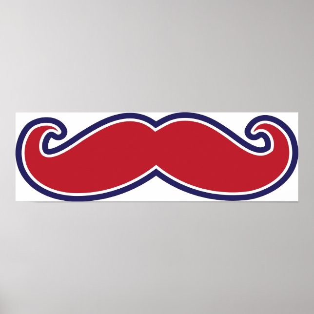 Mustache - Rot, Weiß und Blau Poster (Vorne)