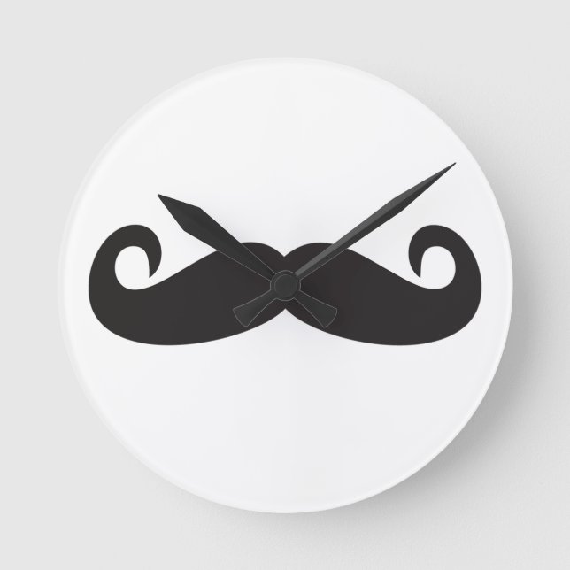 Mustache Runde Wanduhr (Vorderseite)