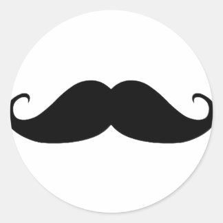 Mustache Runder Aufkleber