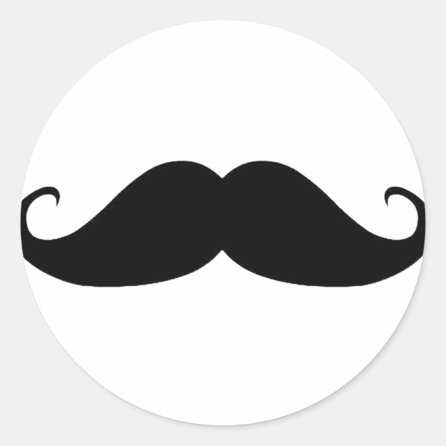 Mustache Runder Aufkleber (Vorderseite)
