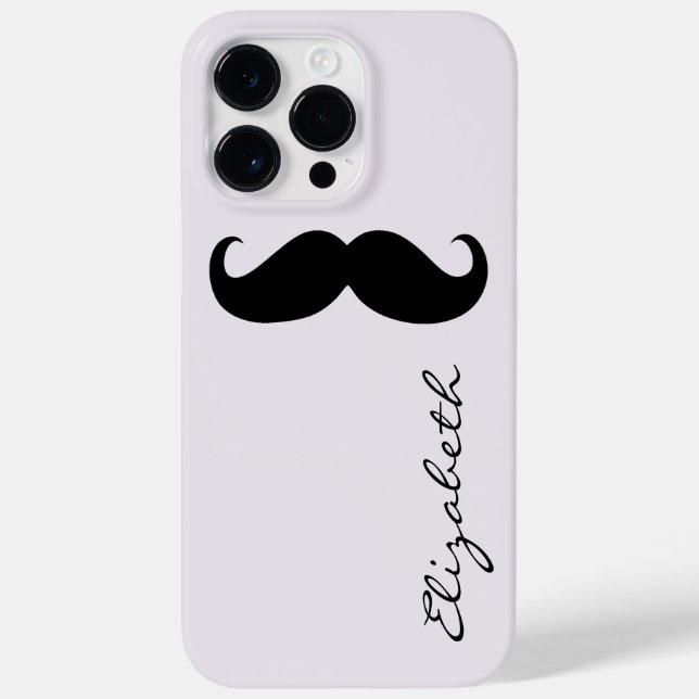 Mustache Schlicht Silver Background Case-Mate iPhone Hülle (Rückseite)