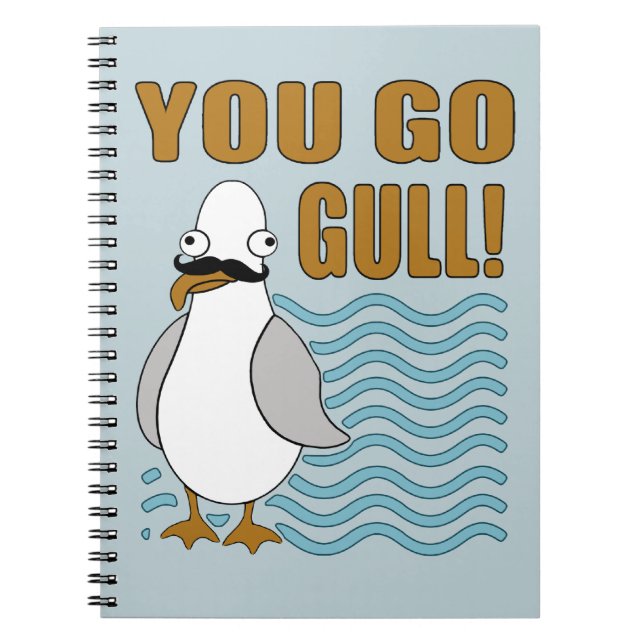 Mustache Seagull You Go Gull Notizblock (Vorderseite)