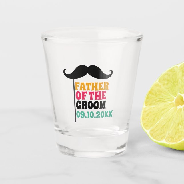 Mustache Shot Glass für den legendären Groom-Vater Schnapsglas (Vorderseite)