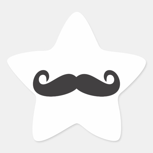Mustache Stern-Aufkleber (Vorderseite)