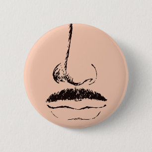 Mustache Surrealist Button