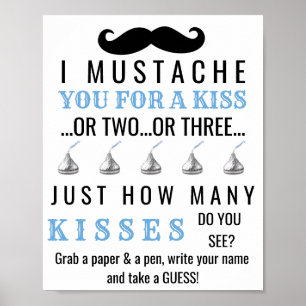 Mustache Theme Baby Showspiel Poster