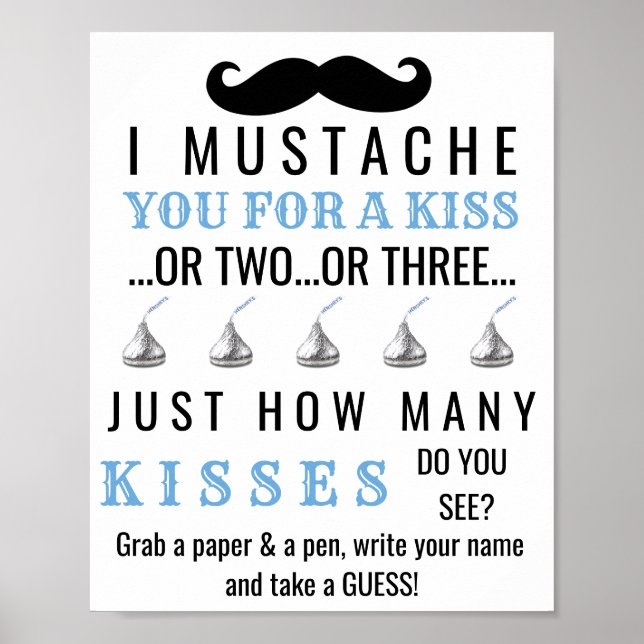 Mustache Theme Baby Showspiel Poster (Vorne)