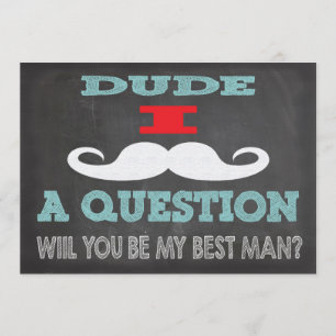 Mustache Typ, wirst du mein Trauzeuge sein? Einladung
