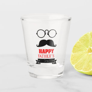 Mustache und Augengläser Vatertag Schnapsglas