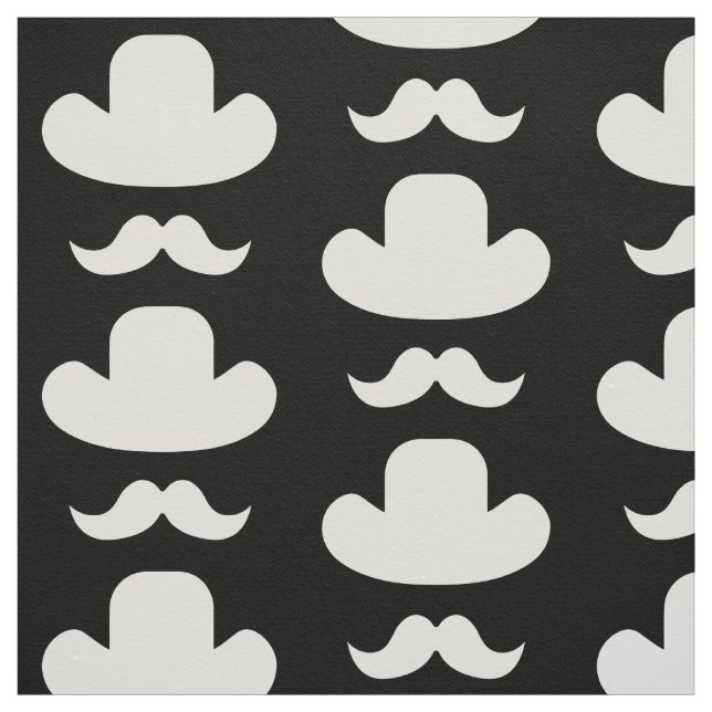 Mustache und Hut Stoff (Muster)