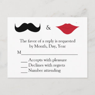 Mustache und Lippen UAWG Einladungspostkarte