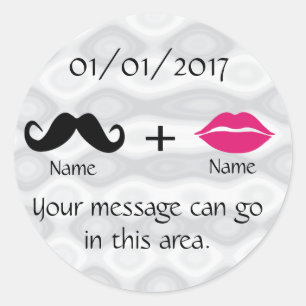 Mustache und Lips CustomizeABLEs Runder Aufkleber