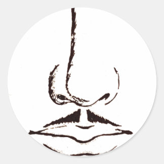 Mustache Vintag Surrealist Runder Aufkleber