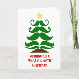 Mustache Weihnachtsbaumkarte anpassen Feiertagskarte