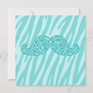 MUSTACHE ZEBRA-STREIFEN MIT AQUAMARINEM GLITZER