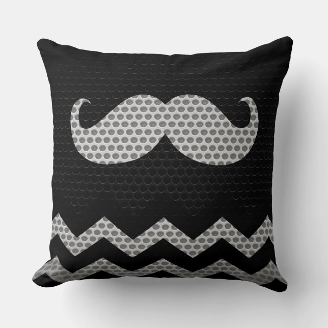 Mustache Zickzack Hole Kissen (Vorderseite)
