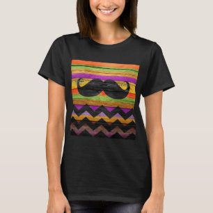 Mustache Zickzack Modern Wood #4 T-Shirt