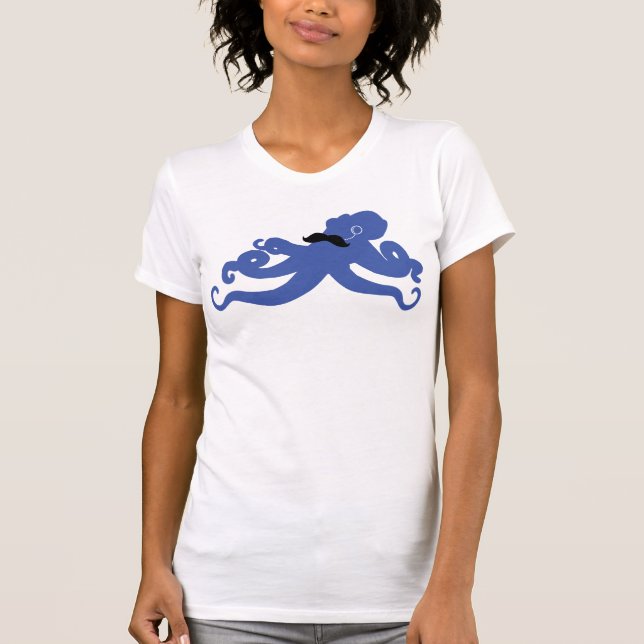 mustached Krake mit einem Monocle T-Shirt (Vorderseite)