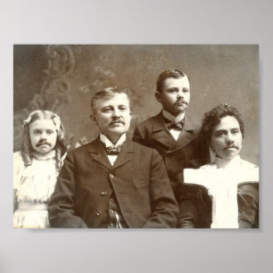 Mustached Vorfahren Poster
