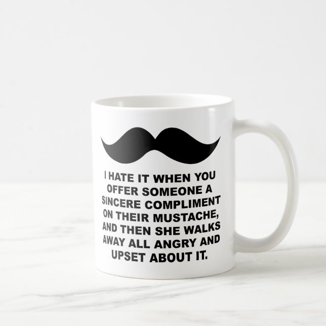 Mustached Woman Funny Mug Kaffeetasse (Rechts)